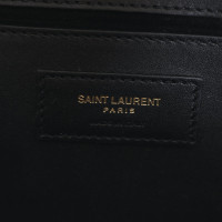 Saint Laurent Classic Monogram Leer in Zwart