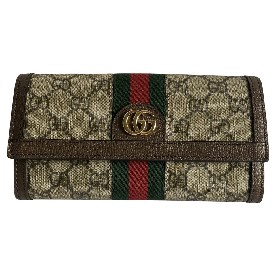 Gucci Tasje/Portemonnee Leer in Beige