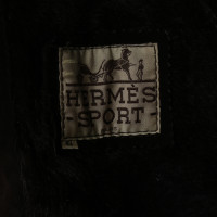 Hermès Manteau de cuir brun
