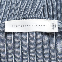 Victoria Beckham Robe tricotée en bleu / blanc