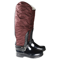 Dolce & Gabbana Rubber boots with nylon/leather