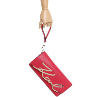 Karl Lagerfeld Clutch Bag Leather in Red