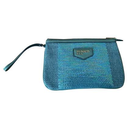 Pinko Clutch Bag Canvas in Turquoise