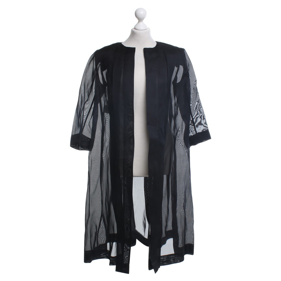 Yves Saint Laurent manteau de soie en noir