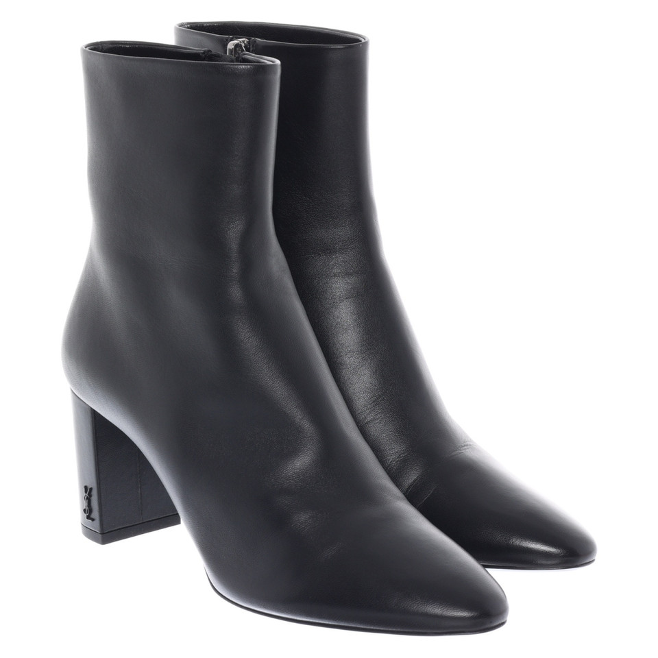 Saint Laurent Bottines en Cuir en Noir