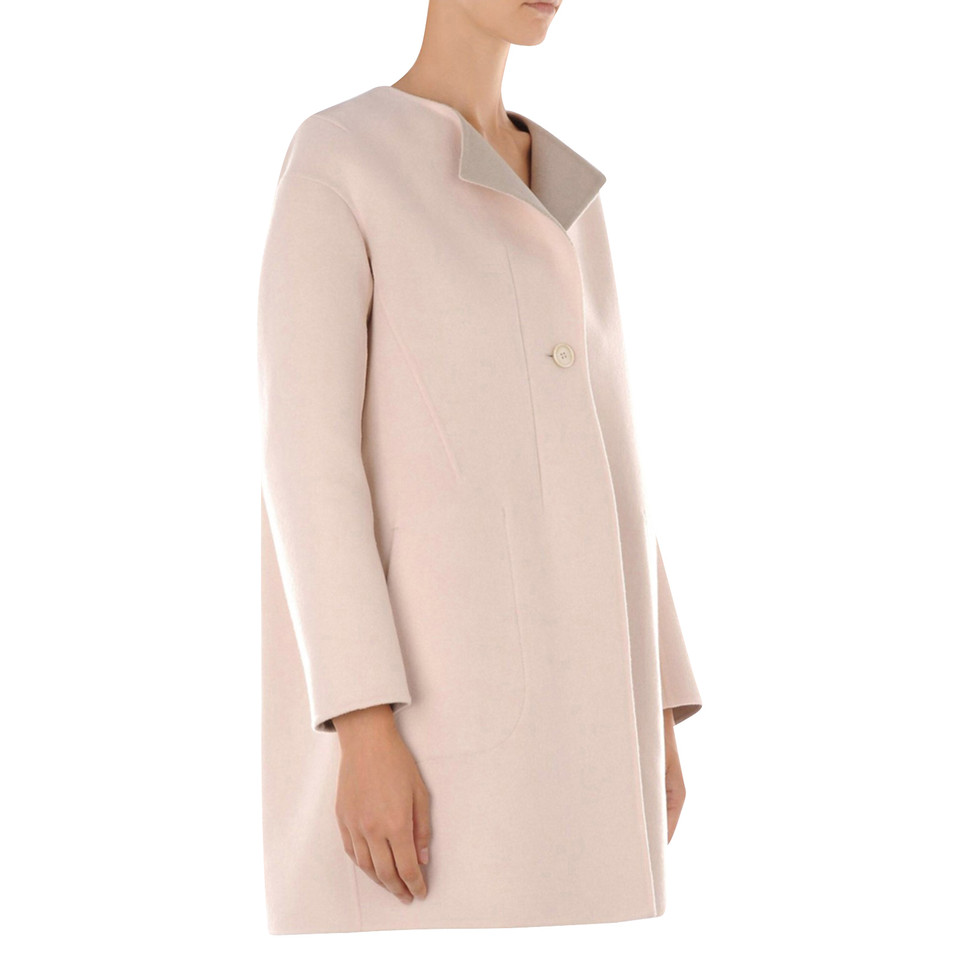 Jil Sander Veste/Manteau en Laine en Crème