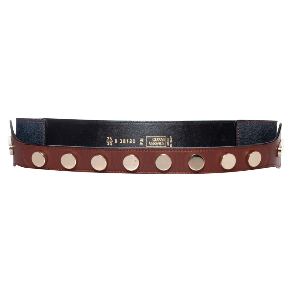 Gianni Versace Belt Leather in Brown