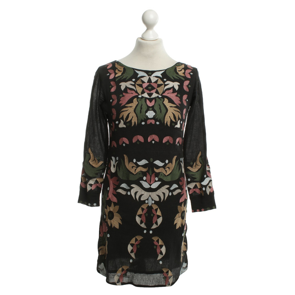Antik Batik Kleid in Schwarz