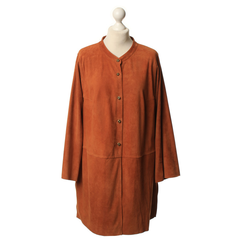 Wunderkind Suede leather coat in Brown
