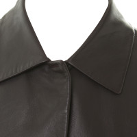 Hugo Boss Aubergine leather coat
