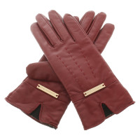 Trussardi Handschuhe aus Leder in Bordeaux
