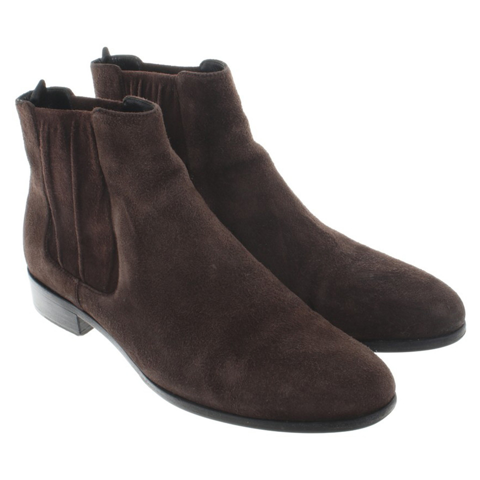 Prada Suede Ankle Boots in Brown