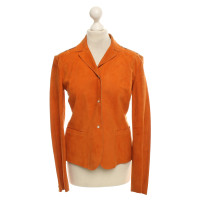 Miu Miu Leder-Blazer in Orange