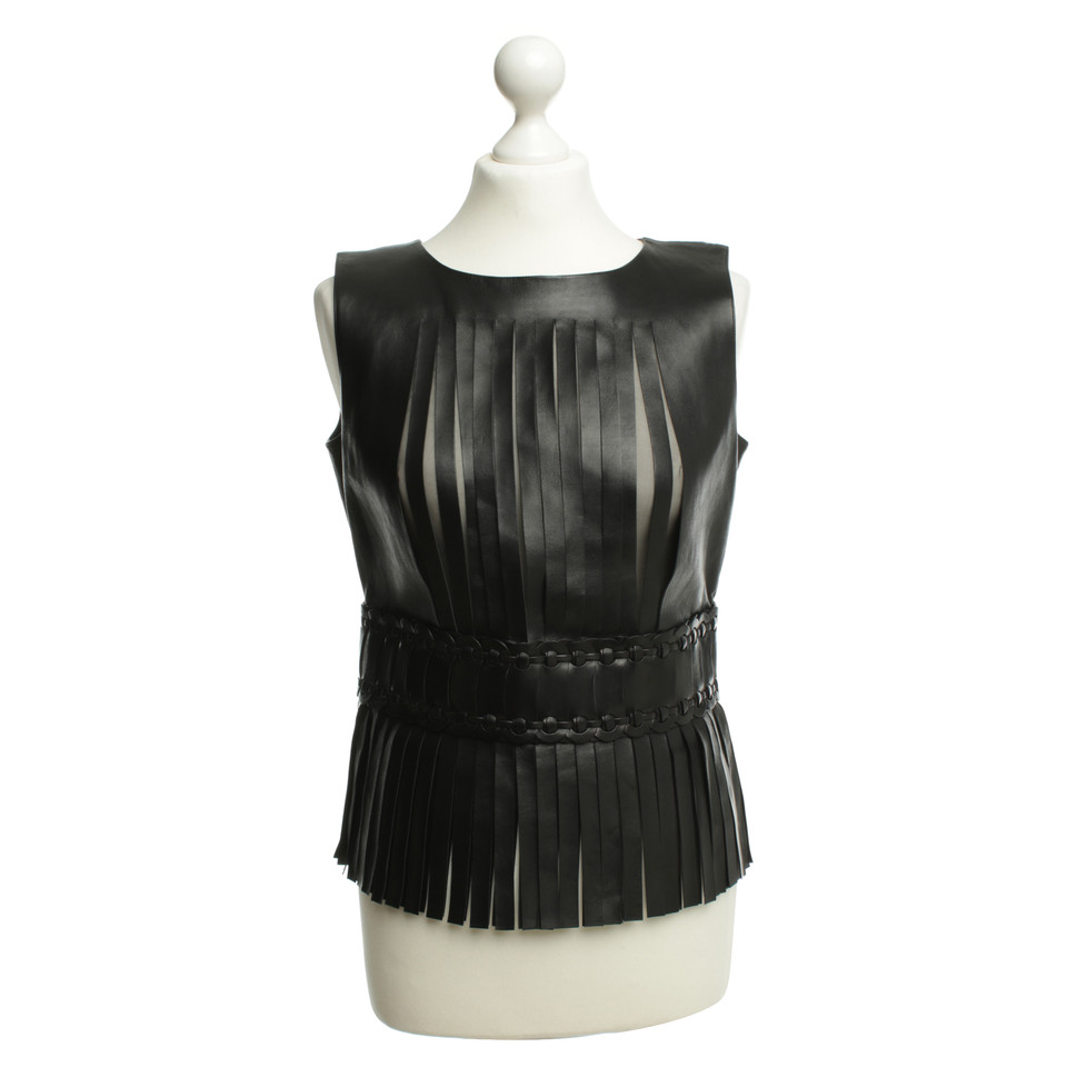 Gucci Leather top with fringes