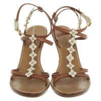 Louis Vuitton Wedges Leather in Brown