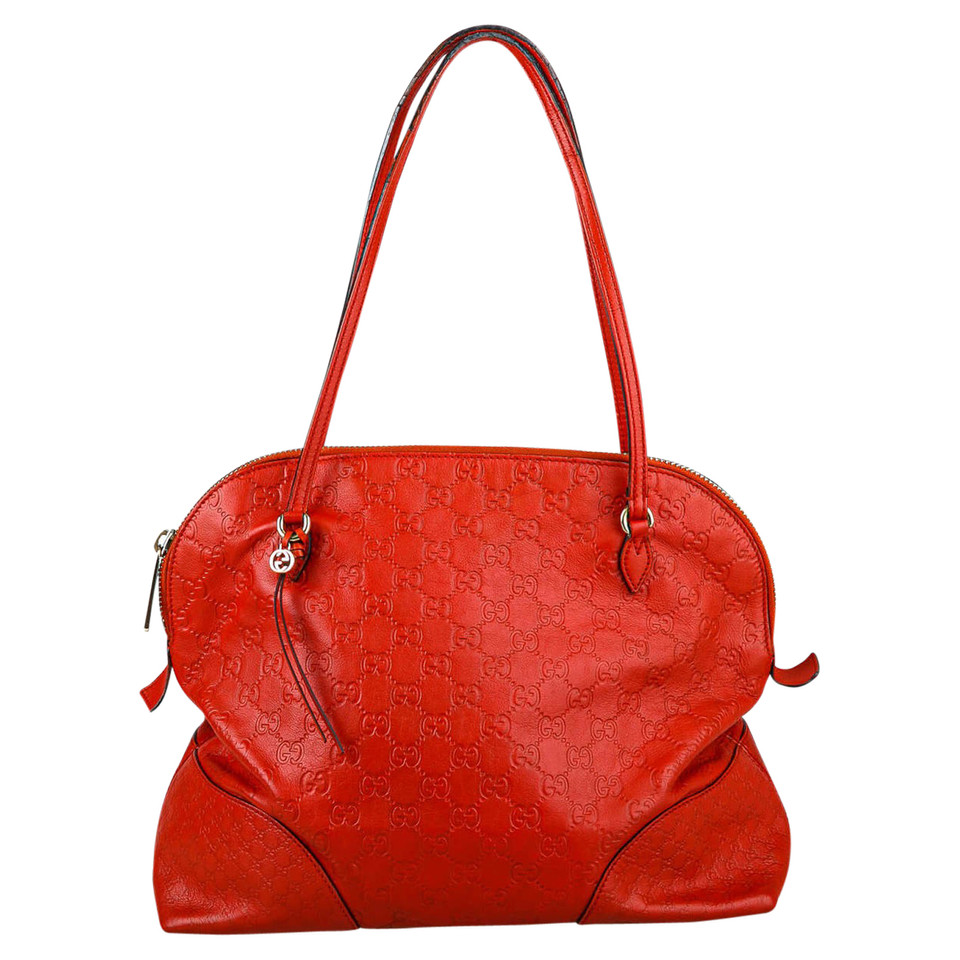 Gucci Shopper aus Leder in Rot