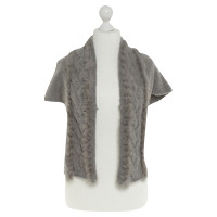 Luisa Cerano Knitted vest with fur trim