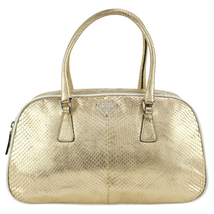 Prada Handbag Leather in Gold
