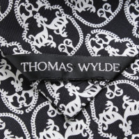 Thomas Wylde Sciarpa in nero / bianco / rosa