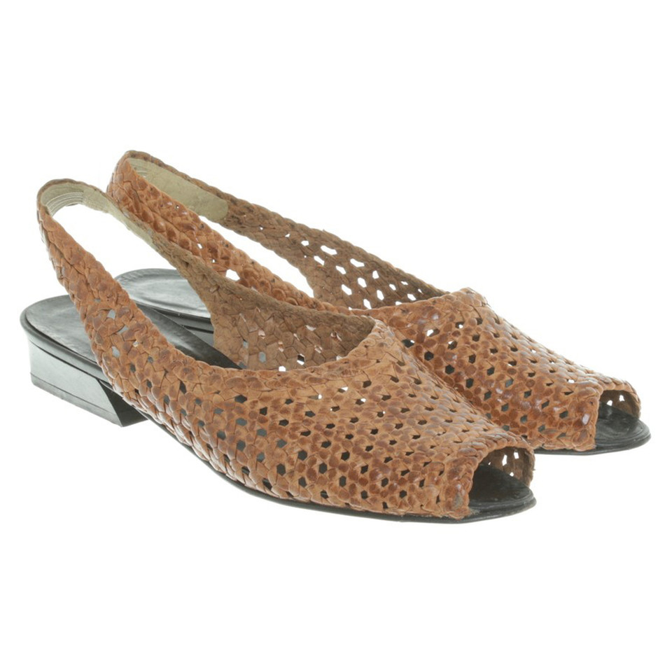 Bally Leather sandals with Entrelac pattern