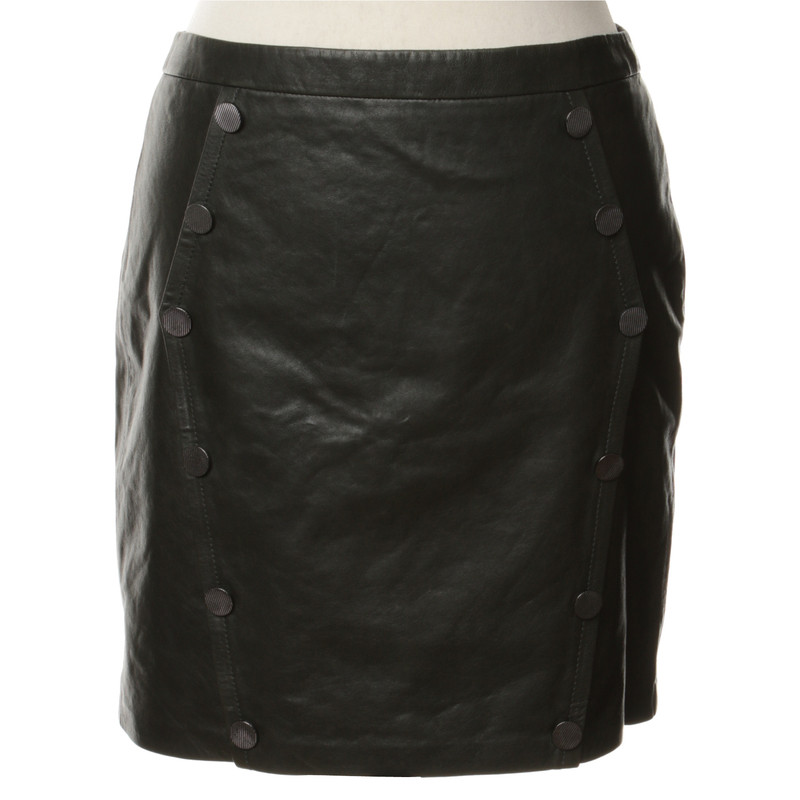 The Kooples Leather skirt in green