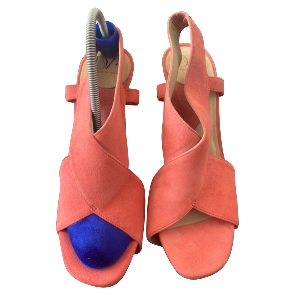 Diane Von Furstenberg Sandals Suede in Orange