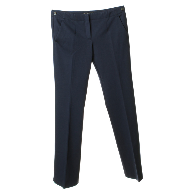 Theory Plooi broek in blauw