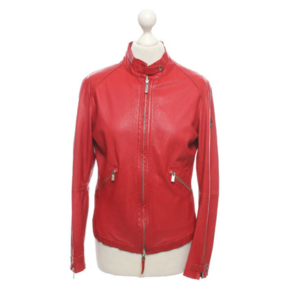 Armani Jacke/Mantel aus Leder in Rot
