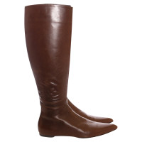Jil Sander brown leather boots