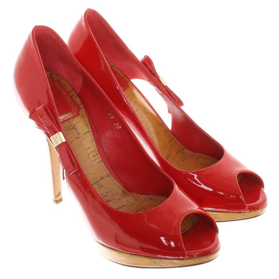 Christian Dior Peeptoes in red