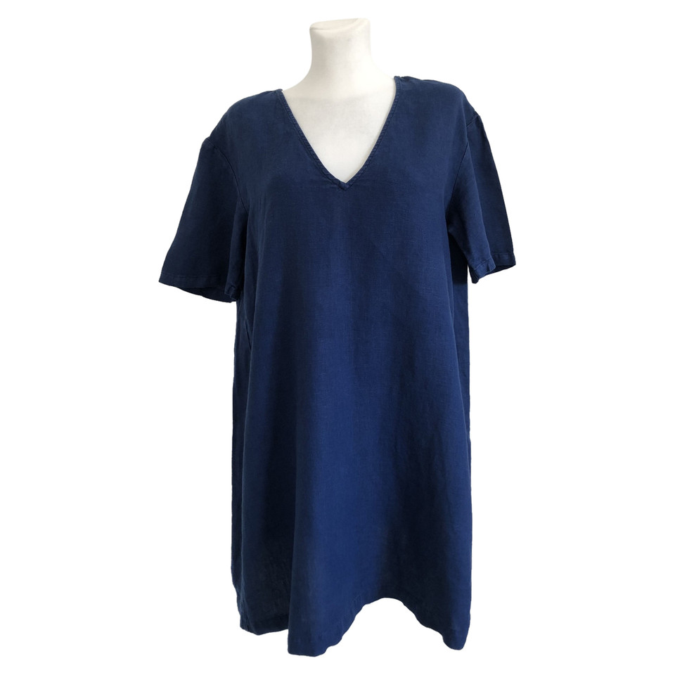 American Vintage Kleid aus Leinen in Blau