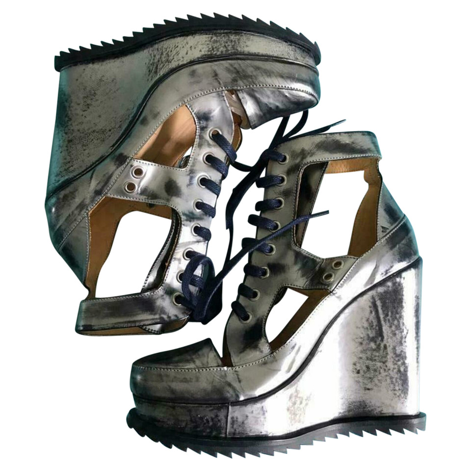 Jean Paul Gaultier Chaussures compensées en Cuir en Argenté