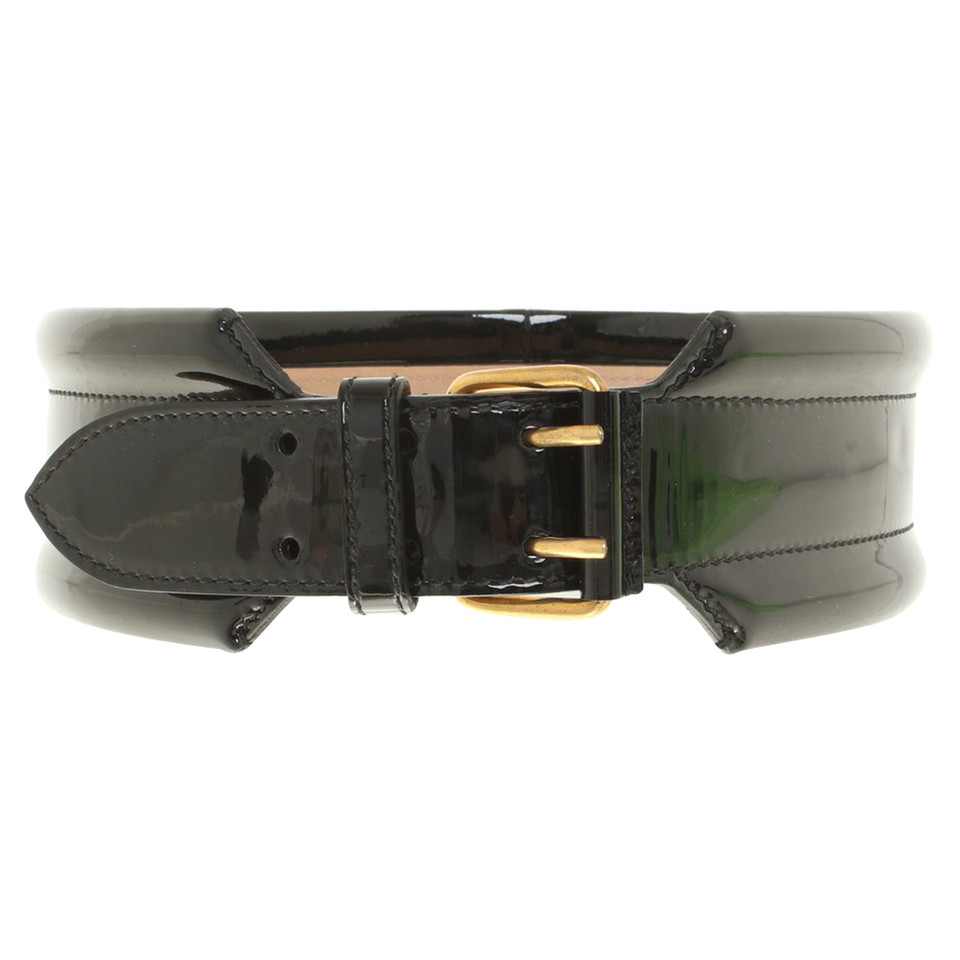 Mc Q Alexander Mc Queen Patent leather waist belt