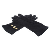 Versace Veloursleder-Handschuhe in Schwarz