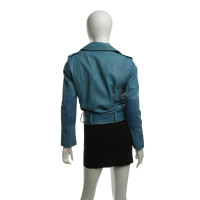 Maje Leather Jacket in Blauw