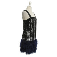 Blumarine Sequined dress with ostrich feathers