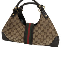 Gucci Handbag Linen in Brown