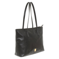 Cerruti 1881 Shopper Leer in Zwart