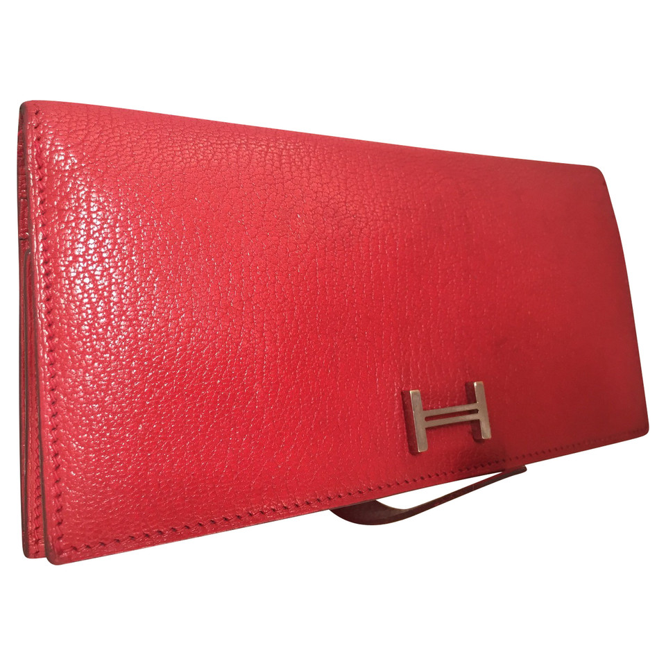 Hermès Red threefold bearn wallet