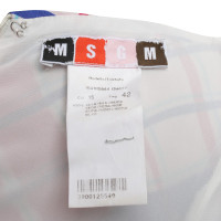 Msgm Silk dress with check pattern