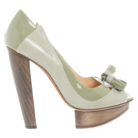 Pollini Pumps/Peeptoes Leather in Green
