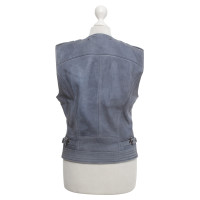 Barbara Bui Leather vest with jeans print