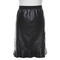 Marc Cain Artificial leather skirt in black