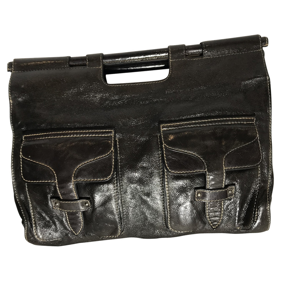 Loewe Handtasche aus Lackleder in Braun
