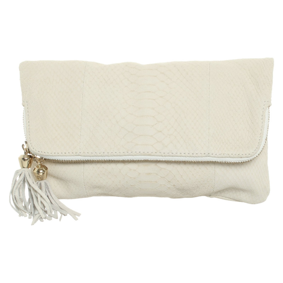 Coccinelle Clutch Leer in Crème