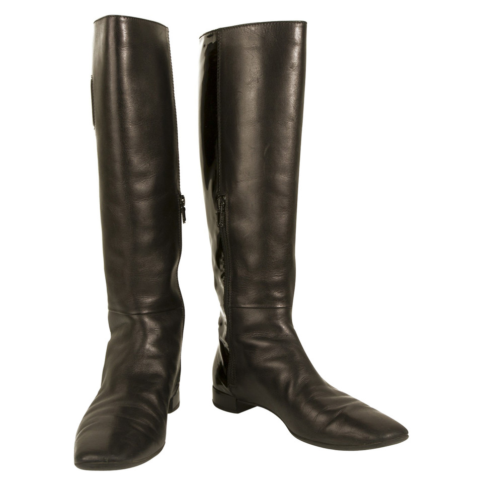 Roger Vivier Black Leather knee height boots