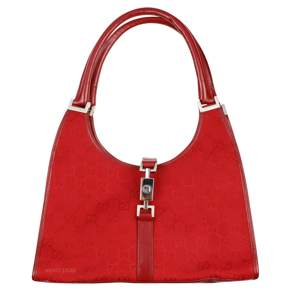 Gucci Bardot Bag aus Canvas in Rot