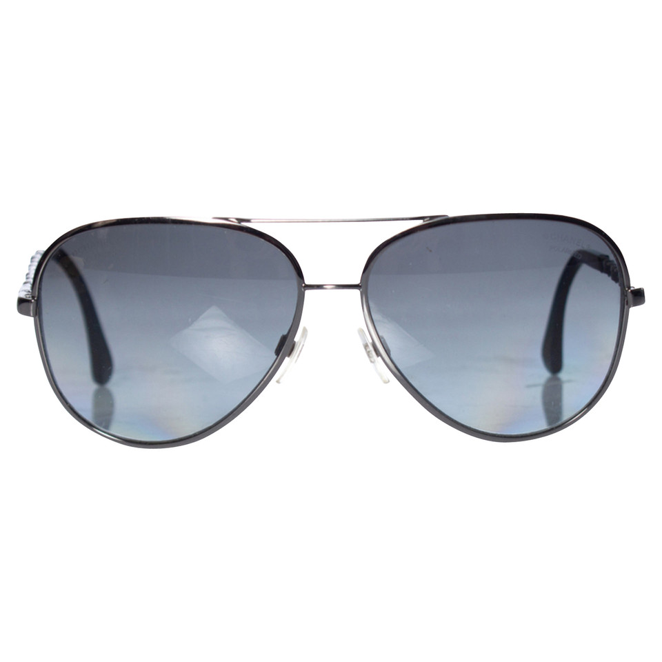 Chanel Sunglasses Leather in Black