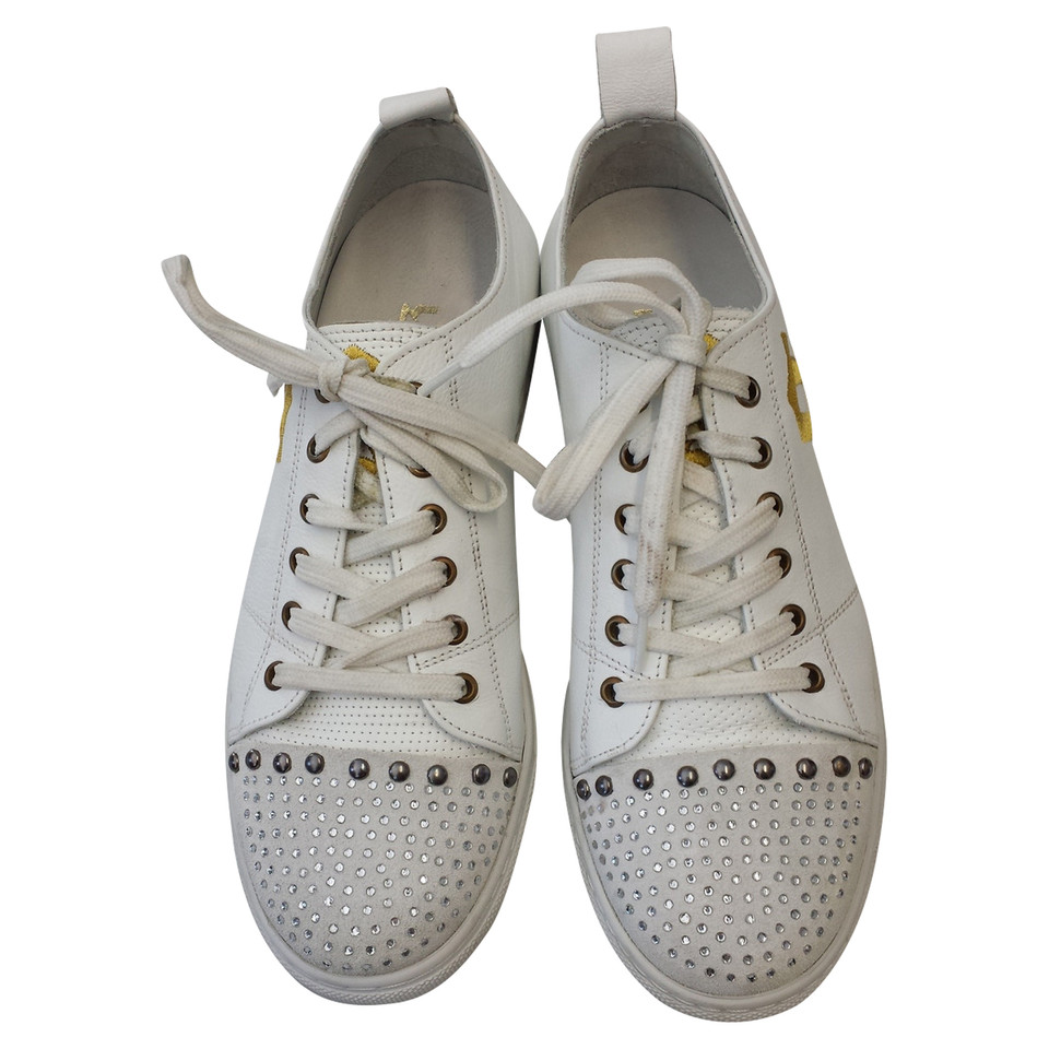 John Galliano Sneakers aus Leder in Weiß