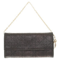 Christian Dior Wallet on Chain Leer in Bruin